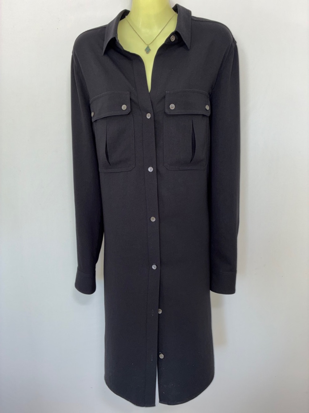 James Perse Black Button-Front Long Shirt Dress NWOT Sz XL